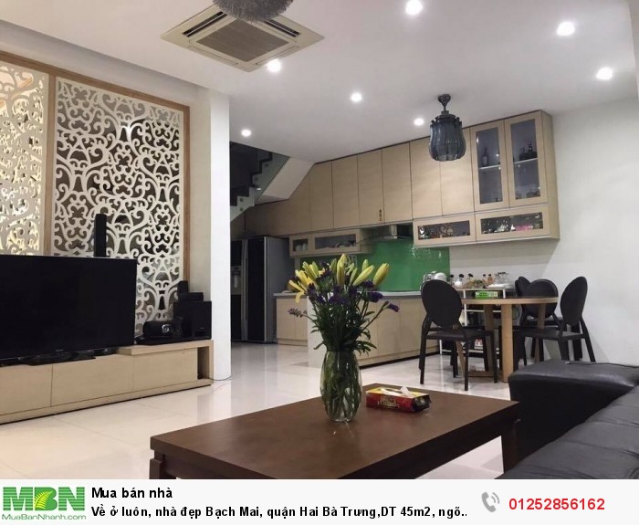 Về ở luôn, nhà đẹp Bạch Mai, quận Hai Bà Trưng,DT 45m2, ngõ rộng,thoáng