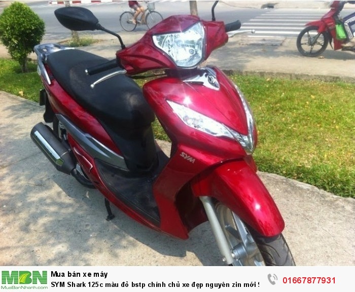 SYM Shark 125c màu đỏ bstp chính chủ xe đẹp nguyên zin mới 95%