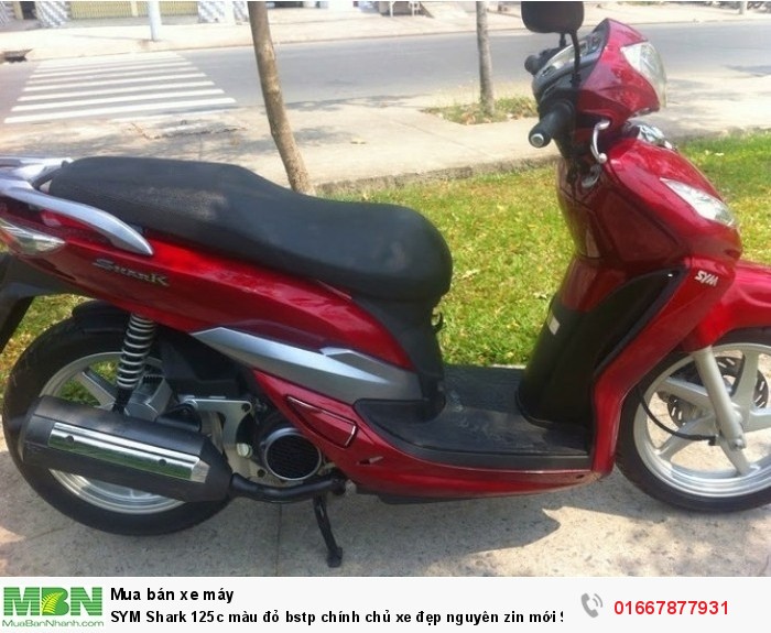 SYM Shark 125c màu đỏ bstp chính chủ xe đẹp nguyên zin mới 95%