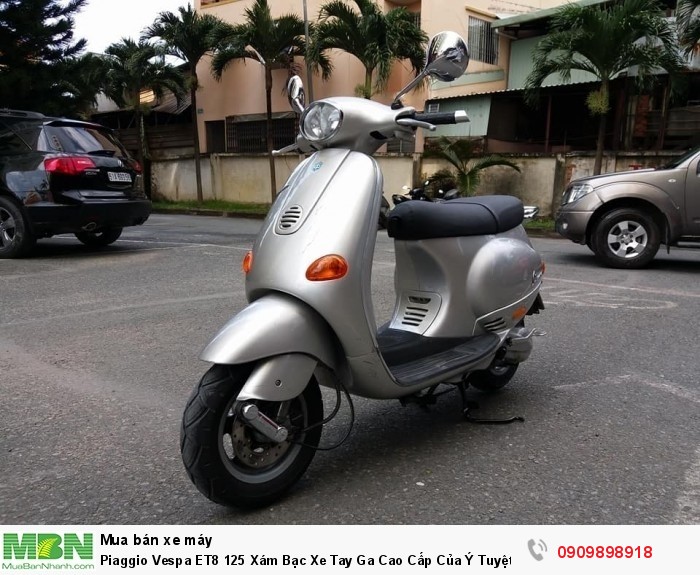 Piaggio Vespa ET8 125 Xám Bạc Xe Tay Ga Cao Cấp Của Ý Tuyệt Đẹp