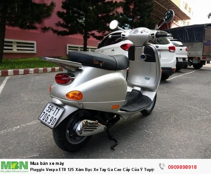 Piaggio Vespa ET8 125 Xám Bạc Xe Tay Ga Cao Cấp Của Ý Tuyệt Đẹp