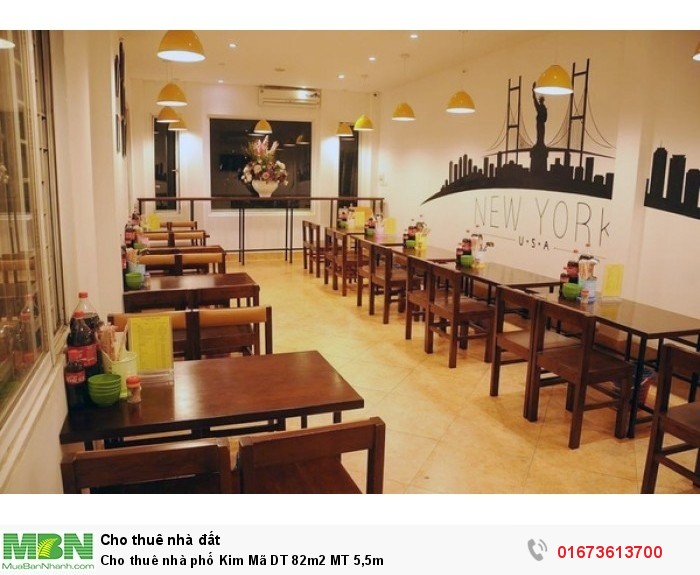 Cho thuê nhà phố Kim Mã DT 82m2  MT 5,5m