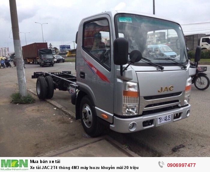 Xe tải JAC 2T4 thùng 4M3 máy Isuzu khuyến mãi 20 triệu