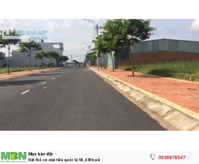 Đất thổ cư mặt tiền quốc lộ 50, 630tr,sử