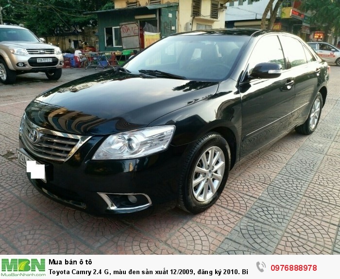 Toyota Camry 2.4 G, màu đen sản xuất 12/2009, đăng ký 2010. Biển Hà Nội