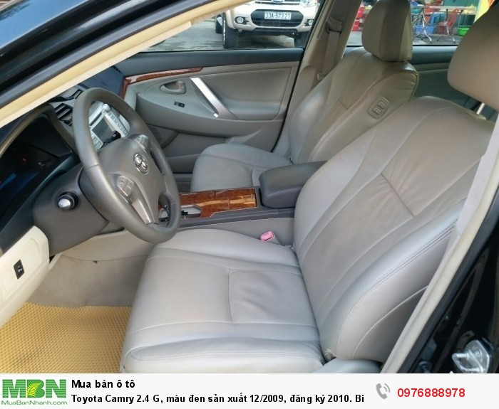 Toyota Camry 2.4 G, màu đen sản xuất 12/2009, đăng ký 2010. Biển Hà Nội