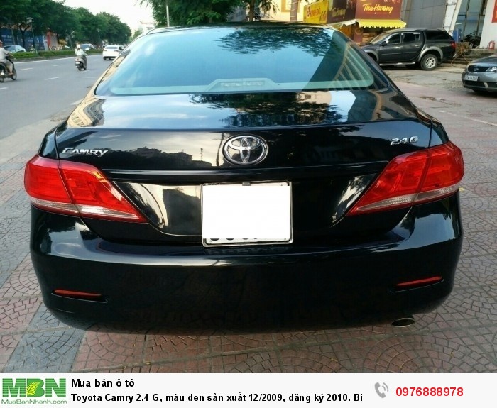 Toyota Camry 2.4 G, màu đen sản xuất 12/2009, đăng ký 2010. Biển Hà Nội