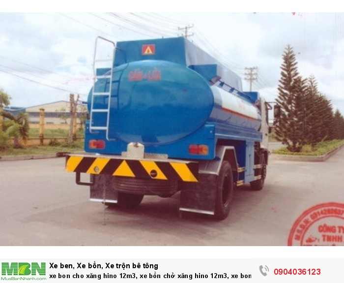 xe bon cho xăng hino 12m3, xe bồn chở xăng hino 12m3, xe bon chở xăng hino