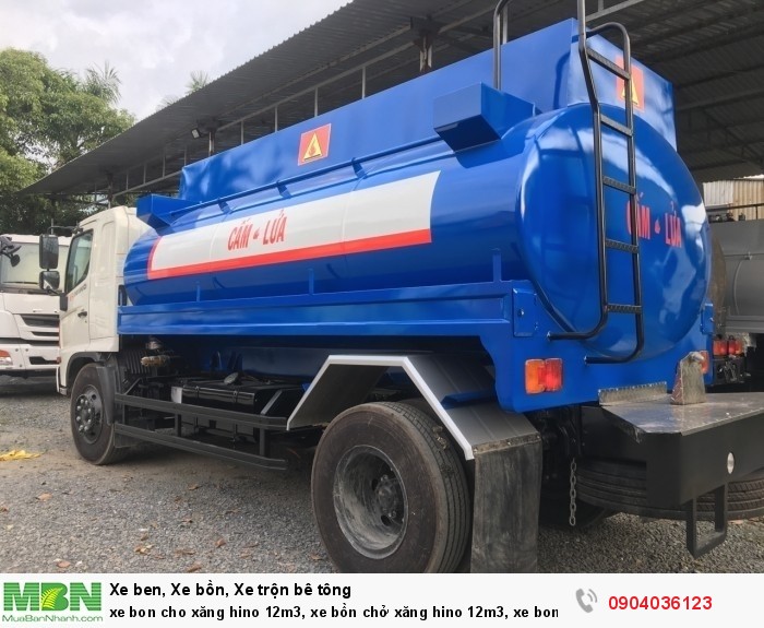 xe bon cho xăng hino 12m3, xe bồn chở xăng hino 12m3, xe bon chở xăng hino