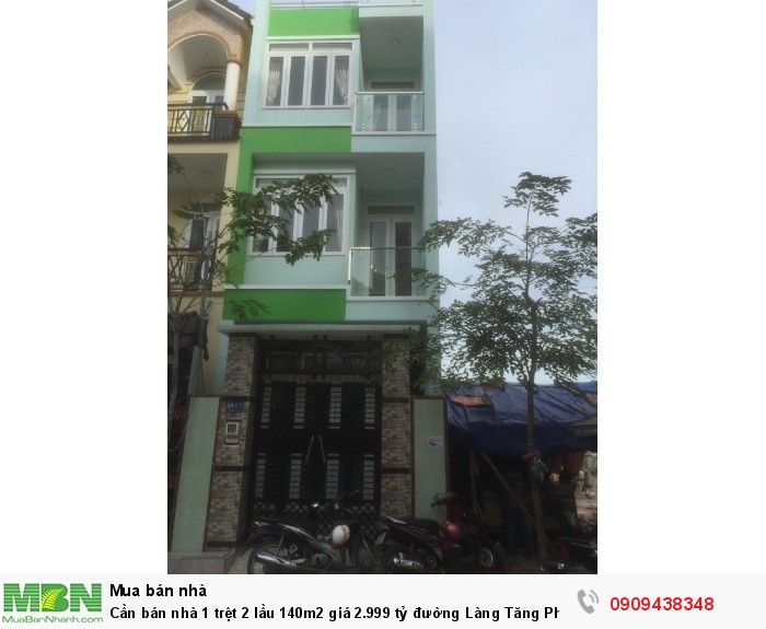 Cần bán nhà 1 trệt 2 lầu 140m2 giá 2.999 tỷ đường Làng Tăng Phú quận 9