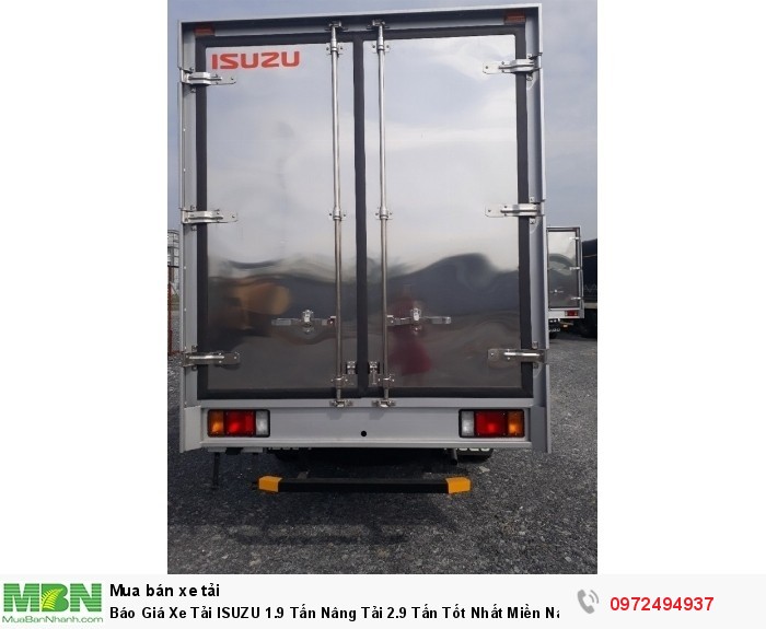 Báo Giá Xe Tải ISUZU 1.9 Tấn Nâng Tải 2.9 Tấn Tốt Nhất Miền Nam