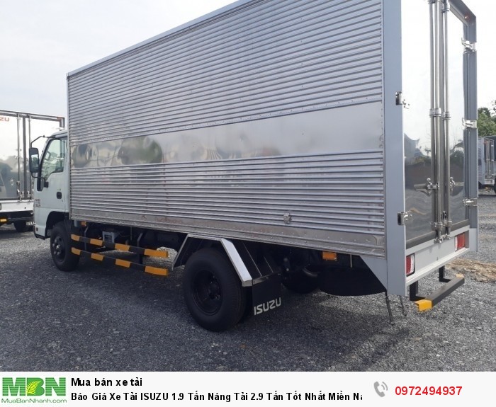 Báo Giá Xe Tải ISUZU 1.9 Tấn Nâng Tải 2.9 Tấn Tốt Nhất Miền Nam