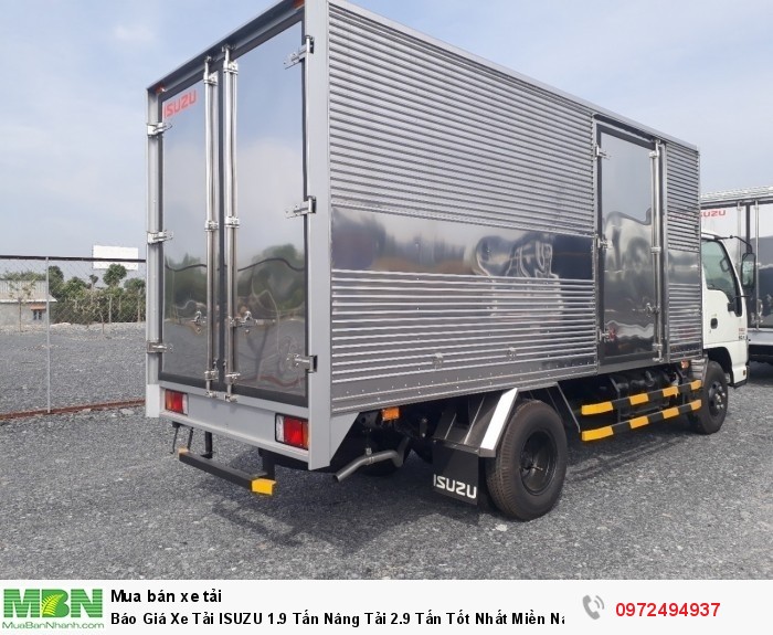 Báo Giá Xe Tải ISUZU 1.9 Tấn Nâng Tải 2.9 Tấn Tốt Nhất Miền Nam