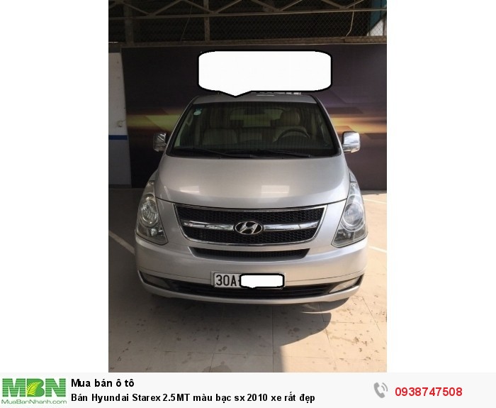 Bán Hyundai Starex 2.5MT màu bạc sx 2010 xe rất đẹp