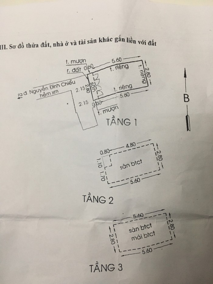 Bán nhà hẻm Đường Nguyễn Đình Chiểu 2 lầu đúc thật 17m2. Giá 1.45 tỷ