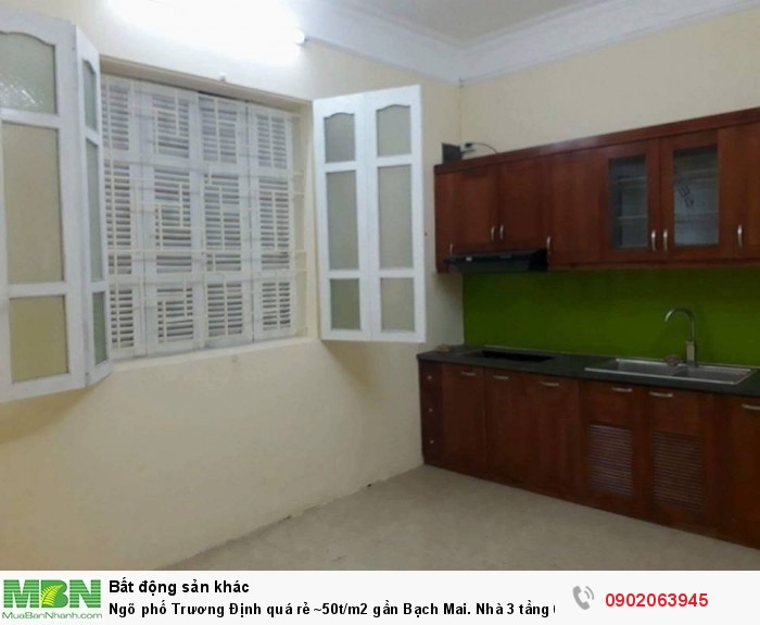 Ngõ phố Trương Định gần Bạch Mai. Nhà 3 tầng 60m2