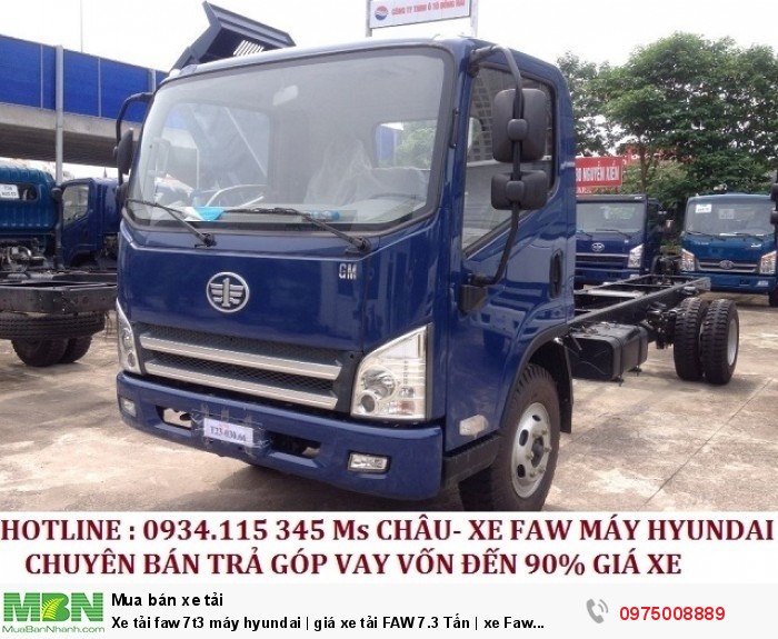 Xe tải faw 7t3 máy hyundai | giá xe tải FAW 7.3 Tấn | xe Faw 7tan3 trả góp.