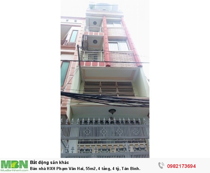 Bán nhà HXH Phạm Văn Hai, 55m2, 4 tầng, 4 tỷ, Tân Bình.