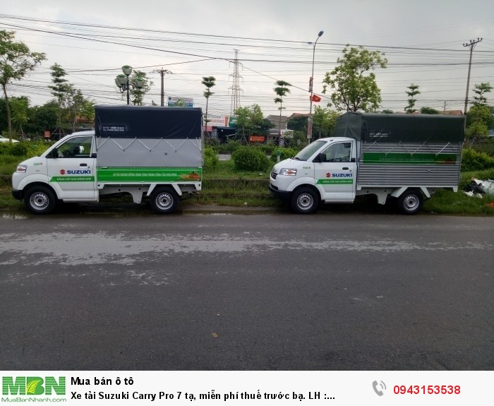 Giá xe tải Suzuki Carry Pro - Suzuki 7 tạ, miễn phí thuế trước bạ.