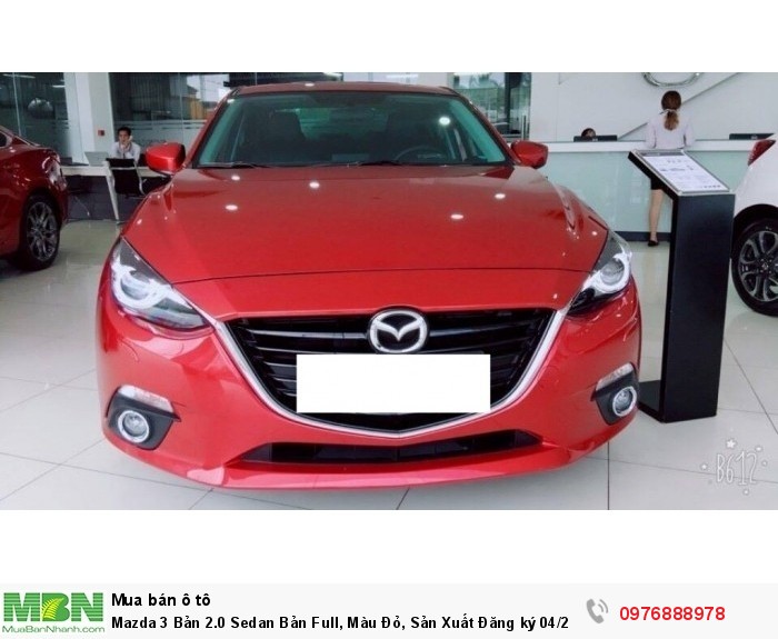 Mazda 3 Bản 2.0 Sedan Bản Full, Màu Đỏ, Sản Xuất Đăng ký 04/2017