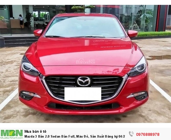Mazda 3 Bản 2.0 Sedan Bản Full, Màu Đỏ, Sản Xuất Đăng ký 04/2017