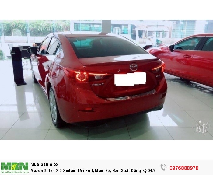 Mazda 3 Bản 2.0 Sedan Bản Full, Màu Đỏ, Sản Xuất Đăng ký 04/2017