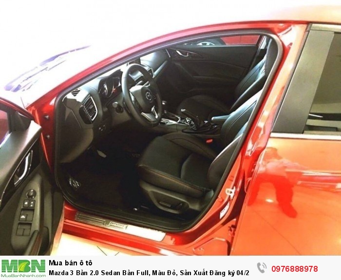 Mazda 3 Bản 2.0 Sedan Bản Full, Màu Đỏ, Sản Xuất Đăng ký 04/2017