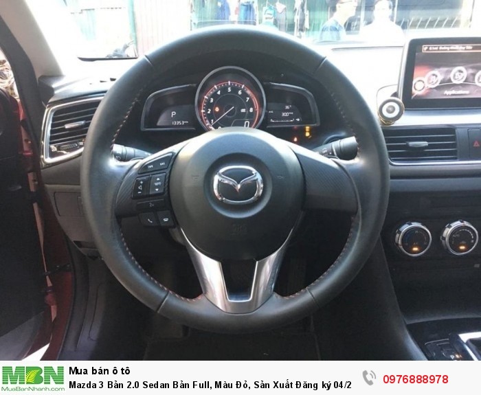 Mazda 3 Bản 2.0 Sedan Bản Full, Màu Đỏ, Sản Xuất Đăng ký 04/2017