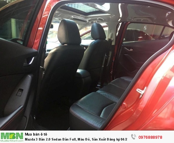 Mazda 3 Bản 2.0 Sedan Bản Full, Màu Đỏ, Sản Xuất Đăng ký 04/2017