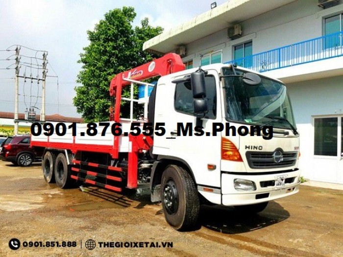 Bán Xe Hino Gắn cẩu Giao Ngay/ xe Hino 13t8 Gắn Cẩu- Hỗ Trợ vay 95% Lãi Suất Ưu Đãi