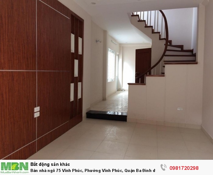 Bán nhà ngõ 75 Vĩnh Phúc, Phường Vĩnh Phúc, Quận Ba Đình dt 45 m2 x 5