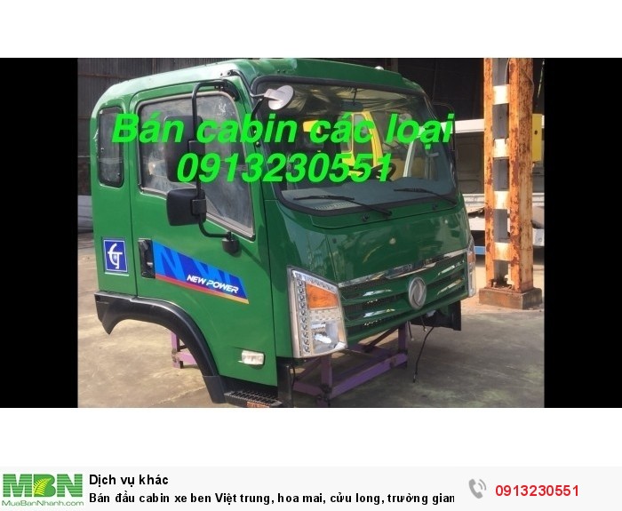Bán đầu cabin xe ben Việt trung, hoa mai, cửu long, trường giang, Việt trung, dongfeng, vinaxuki, jac