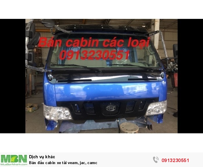 Bán đầu cabin xe tải veam, jac, camc