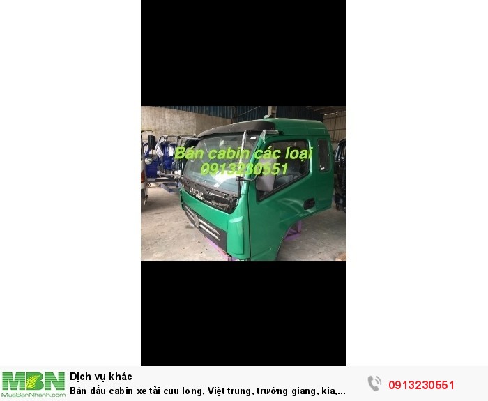 Bán đầu cabin xe tải cuu long, Việt trung, trường giang, kia, huyndai, isuzu, jac, camc, dayun,