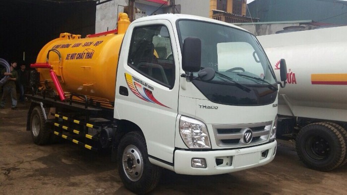 Xe hút chất thải 4 khối thaco có nâng hạ ben thủy lực