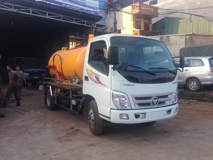 Xe hút chất thải 4 khối thaco có nâng hạ ben thủy lực