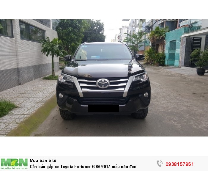 Cần bán gấp xe Toyota Fortuner G 06/2017 màu nâu đen