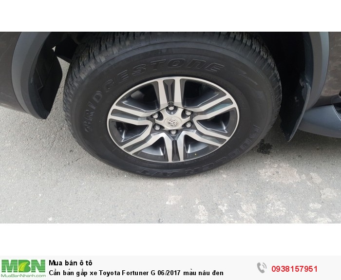 Cần bán gấp xe Toyota Fortuner G 06/2017 màu nâu đen