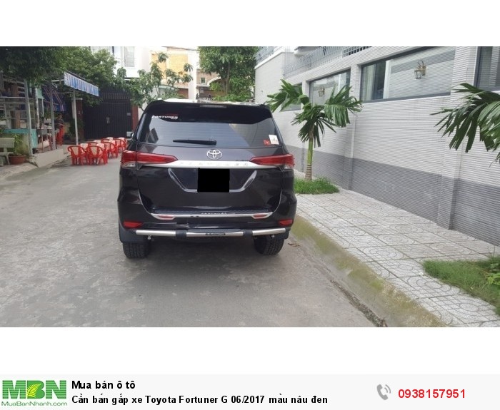 Cần bán gấp xe Toyota Fortuner G 06/2017 màu nâu đen