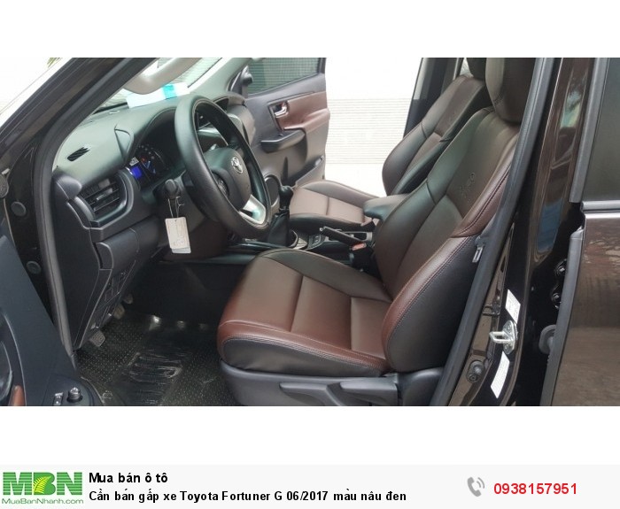 Cần bán gấp xe Toyota Fortuner G 06/2017 màu nâu đen