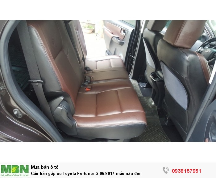Cần bán gấp xe Toyota Fortuner G 06/2017 màu nâu đen