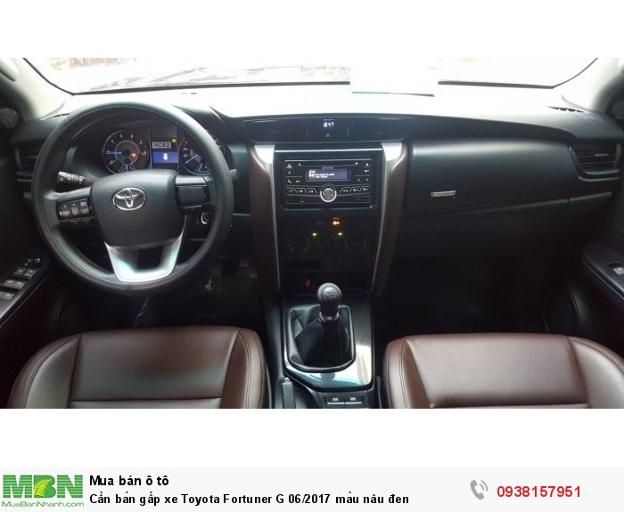 Cần bán gấp xe Toyota Fortuner G 06/2017 màu nâu đen