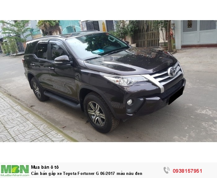 Cần bán gấp xe Toyota Fortuner G 06/2017 màu nâu đen