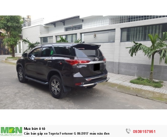 Cần bán gấp xe Toyota Fortuner G 06/2017 màu nâu đen