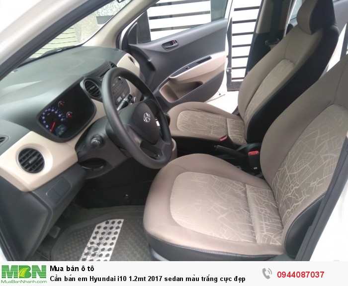 Cần bán em Hyundai i10 1.2mt 2017 sedan màu trắng cực đẹp