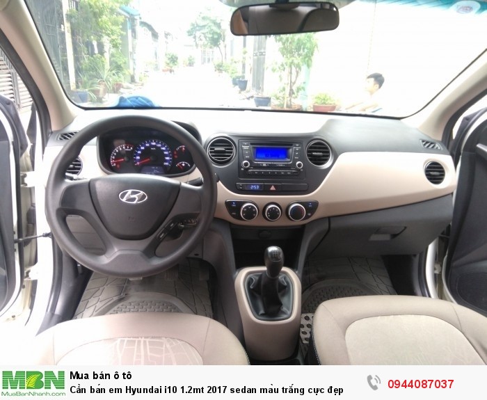 Cần bán em Hyundai i10 1.2mt 2017 sedan màu trắng cực đẹp