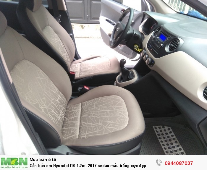 Cần bán em Hyundai i10 1.2mt 2017 sedan màu trắng cực đẹp