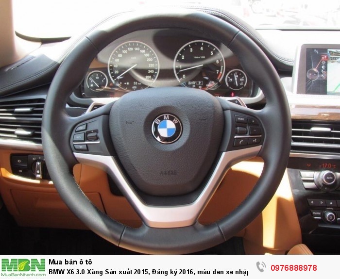 BMW X6 3.0 Xăng Sản xuất 2015, Đăng ký 2016, màu đen xe nhập khẩu