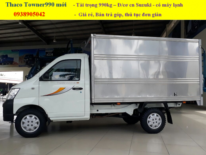 Cần bán xe tải thaco towner990 thùng kín, mui bạt, thùng lửng đời 2017 tải trọng 990kg và có bán trả góp