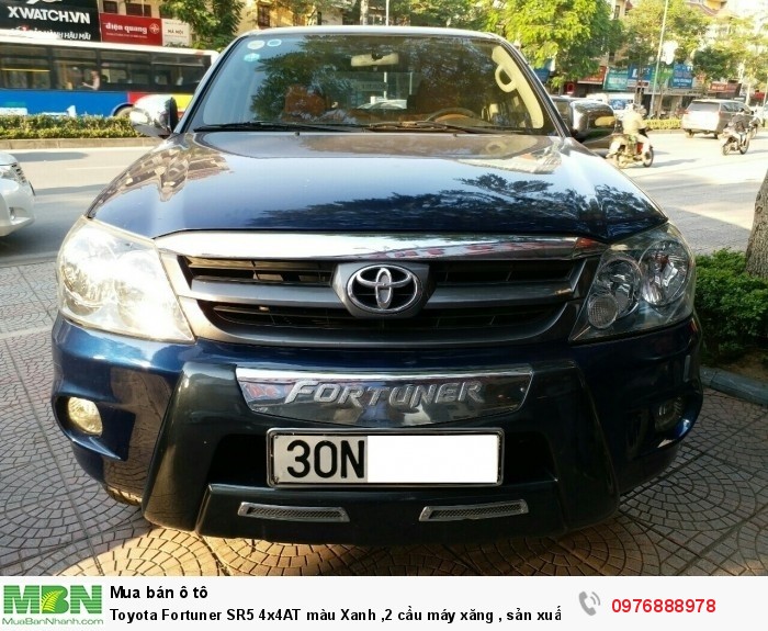 Toyota Fortuner SR5 4x4AT màu Xanh ,2 cầu máy xăng , sản xuất 2008 nhập khẩu Thái Lan